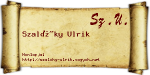 Szalóky Ulrik névjegykártya